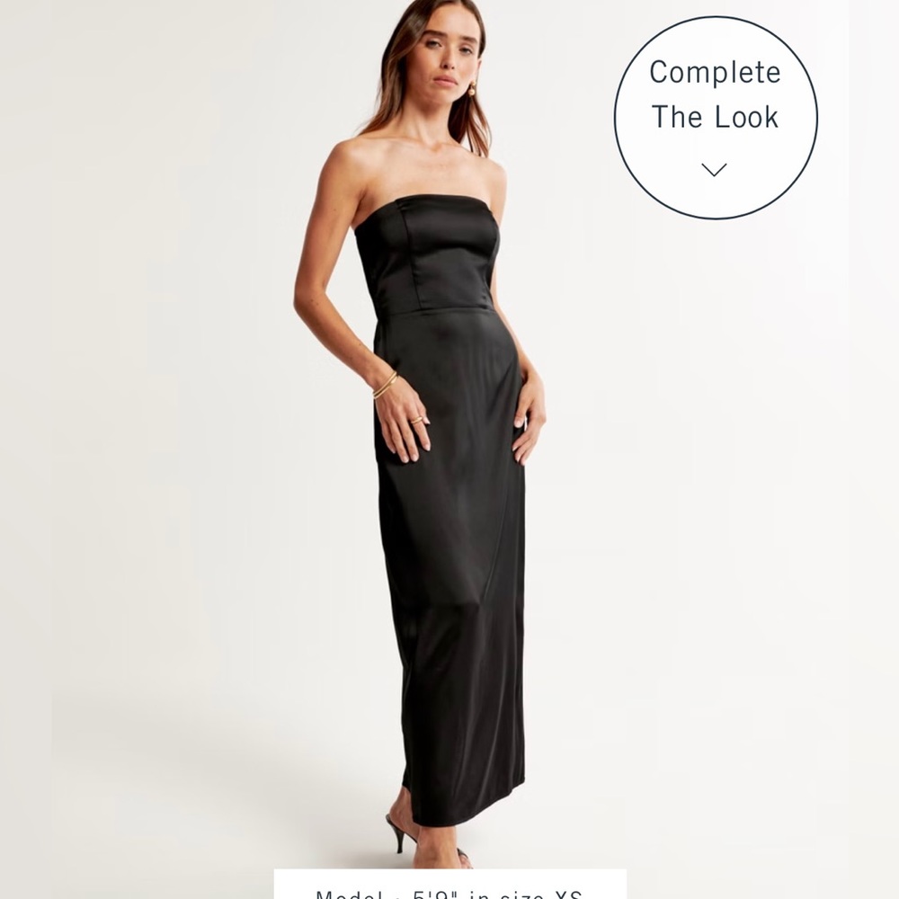 Strapless Satin Maxi Dress